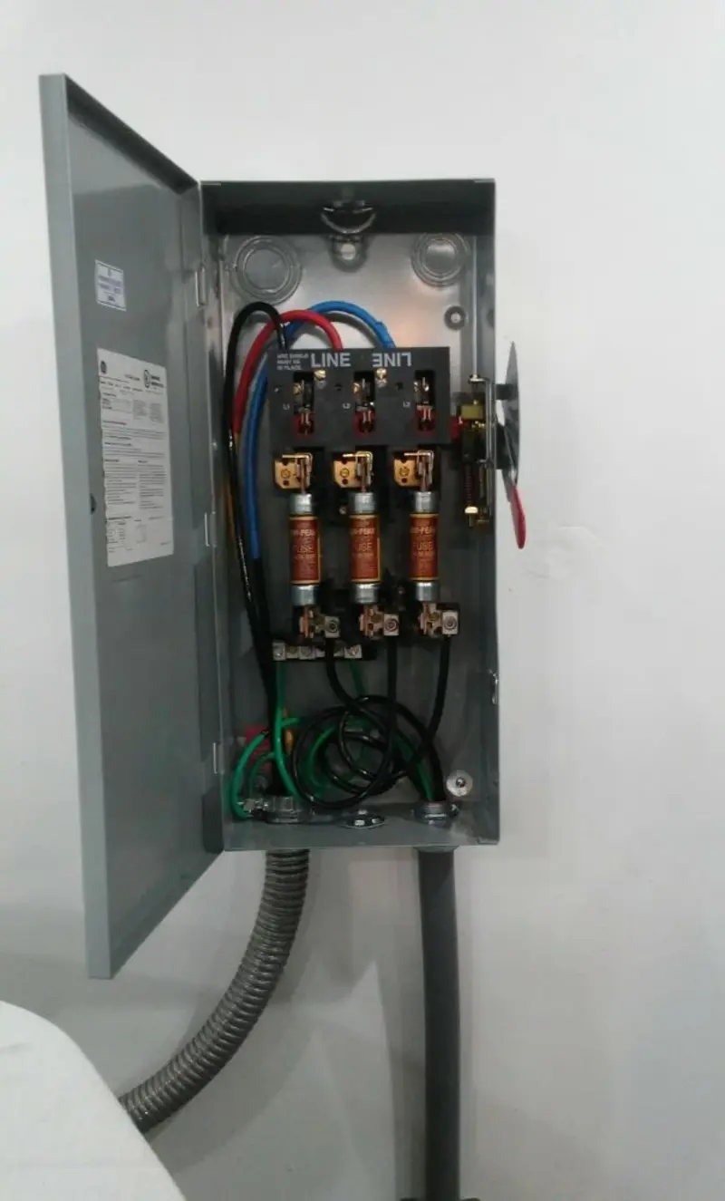 Three-phase disconnect switch installed for Electrical Wiring & Rewiring in Clemson University
